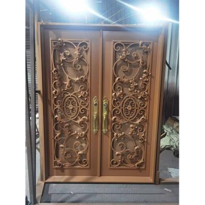 Rectangle Wrought Iron Double Door Design