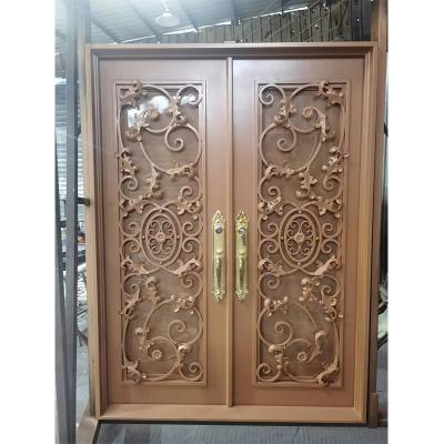 Rectangle Wrought Iron Double Door Design