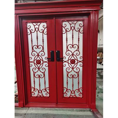 Beautiful and textured forging iron glass door embedded parts