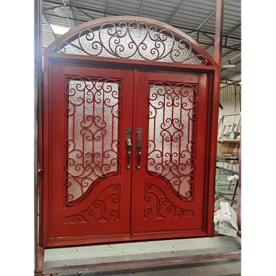 Beautiful and textured forging iron glass door embedded parts