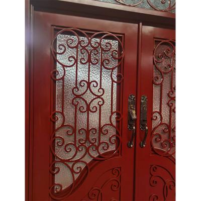 Beautiful and textured forging iron glass door embedded parts