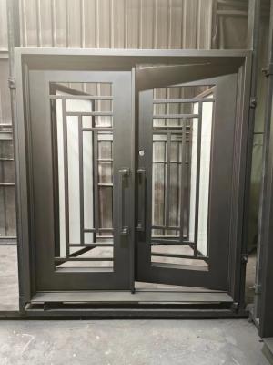 wrought iron glass entry door