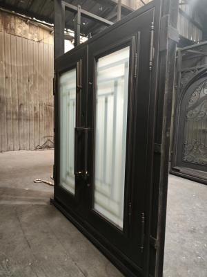wrought iron glass entry door