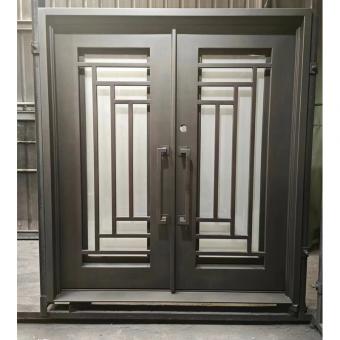 wrought iron glass entry door