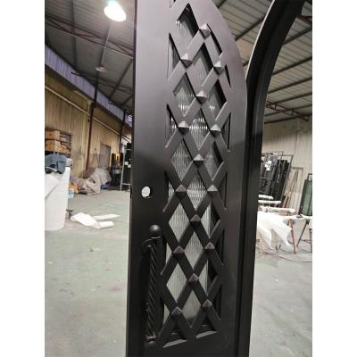 Mesh Design Wrought Iron Entry Door