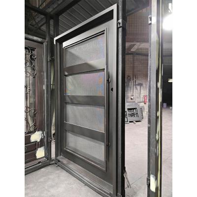 Minimalist Black Single Iron Entry Door