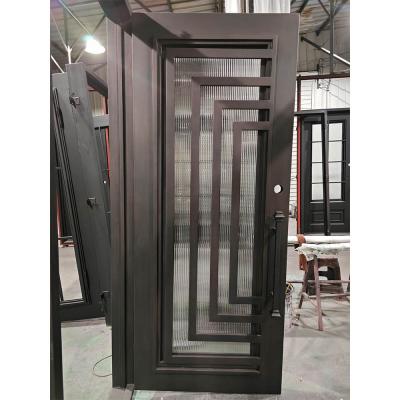 Premium Triple-Layered Wrought Iron Entry Door with Tempered Glass and Openable Insect Screen