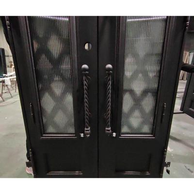 Mesh Design Wrought Iron Entry Door