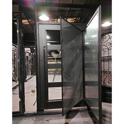 Minimalist Black Single Iron Entry Door