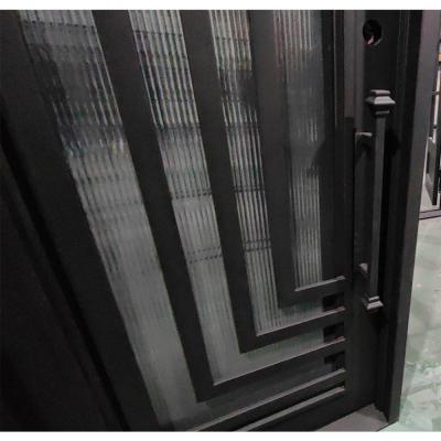 Premium Triple-Layered Wrought Iron Entry Door with Tempered Glass and Openable Insect Screen