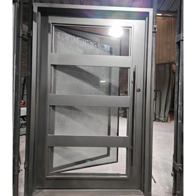 Minimalist Black Single Iron Entry Door