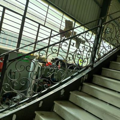 Private customized steel frame staircase with balustrade, marble slabs, sensor led light strips